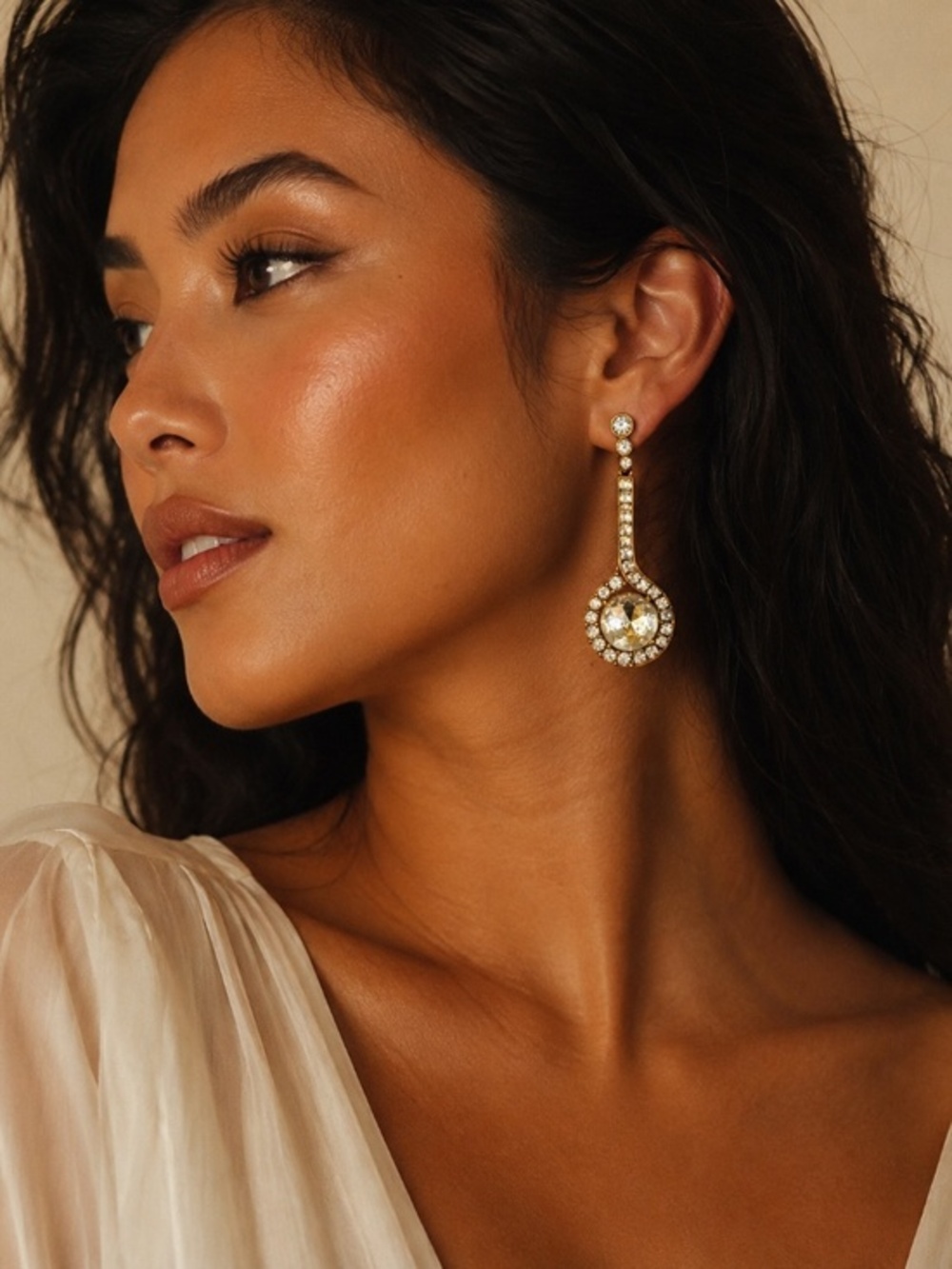 Oscar de la Renta Crystal Statement Drop Earrings | Neiman Marcus Box Included